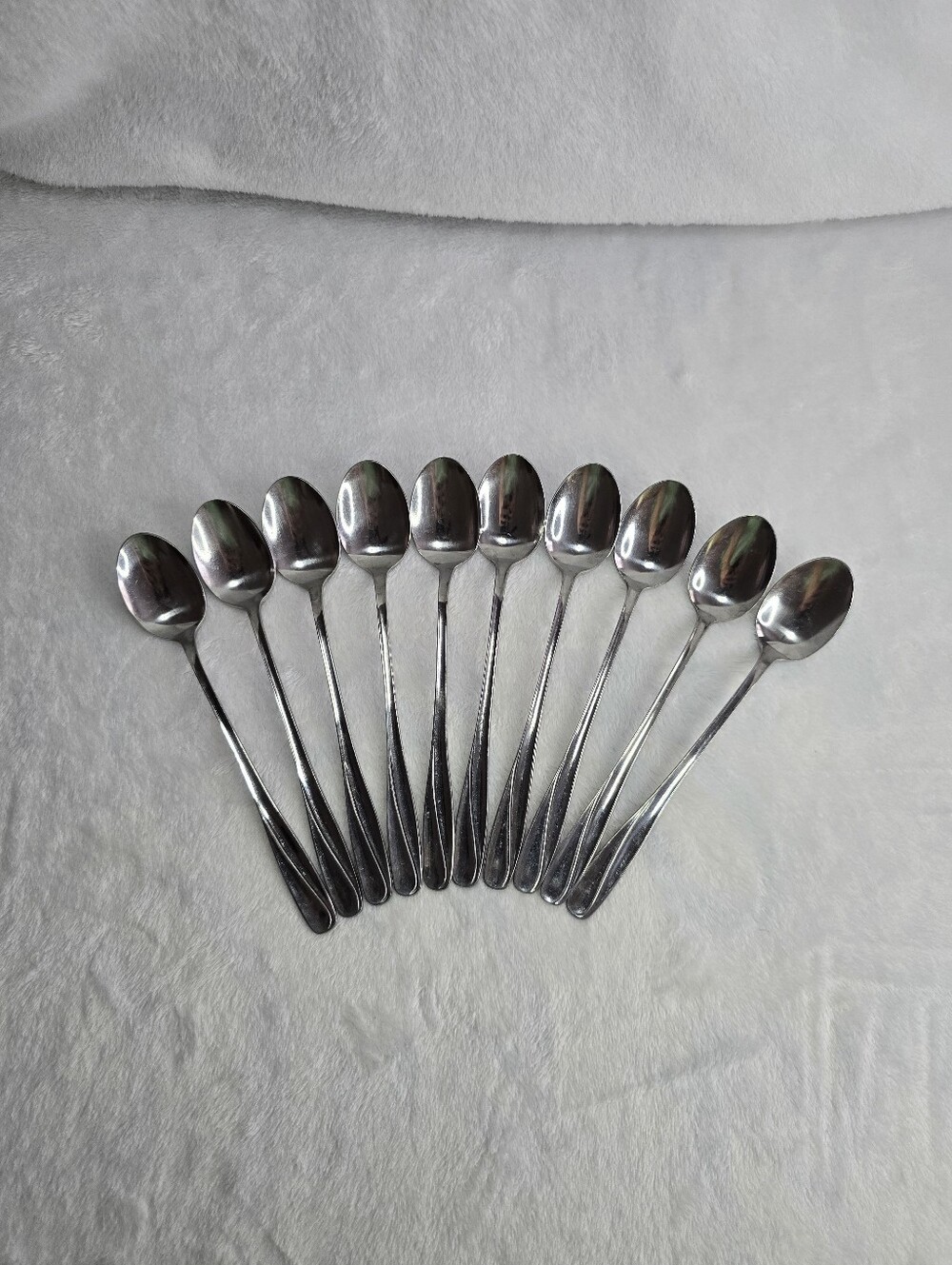 Vintage 1960s CIF9 Iced Teaspoons Set Of 10 Stainless Steel